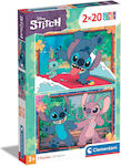 Clementoni Kids Puzzle Super Color Disney Stitch 2x20 Pieces.