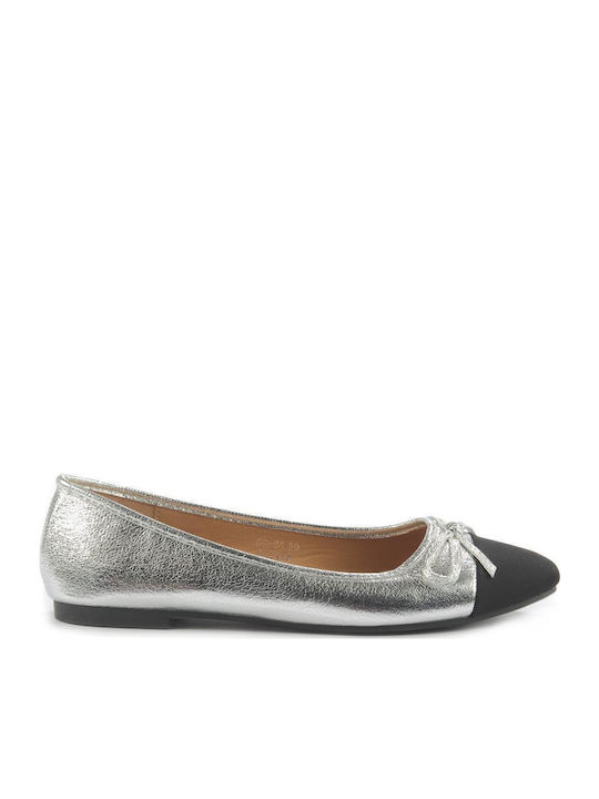 Fshoes Fabric Ballerinas Silver