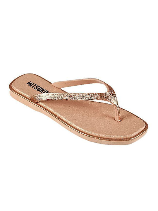 Mitsuko Frauen Flip Flops in Gold Farbe