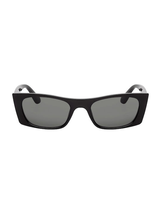 Handmade Дамски Слънчеви очила с Черно Пластмасов Рамка и Сив Леща 05-3884-Black-Black