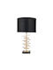Zen Collection Tischlampe mit Schwarz Schirm und Gold Basis