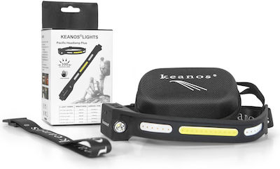 Keanos Επαναφορτιζόμενος Φακός Κεφαλής LED Αδιάβροχος με Μέγιστη Φωτεινότητα 300lm Pacific