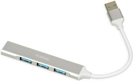 iBox USB-Hub 4 Anschlüsse USB 2.0 mit USB-A Anschluss Weiß