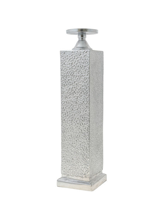 Zen Collection Kerzenhalter Metall in Silber Farbe 13.5x52x13.5cm 1Stück
