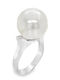 Xryseio Ring with Pearls & Diamond made of White gold 18K