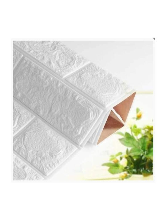 3D Wall Panels Foam Adhesive White 77x70cm