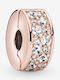 Pandora Charm με Πέτρες από Ροζ Επιχρυσωμένο Ασήμι με Ζιργκόν
