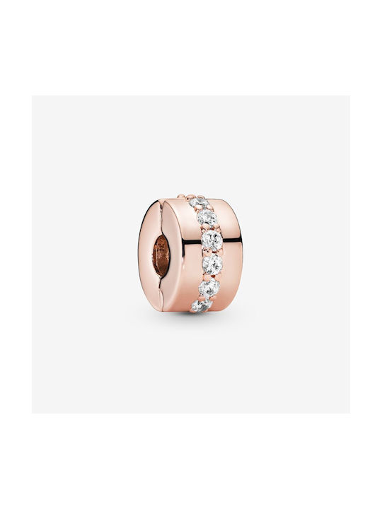 Pandora Charm from Rose Gold Plated Silver with Zircon