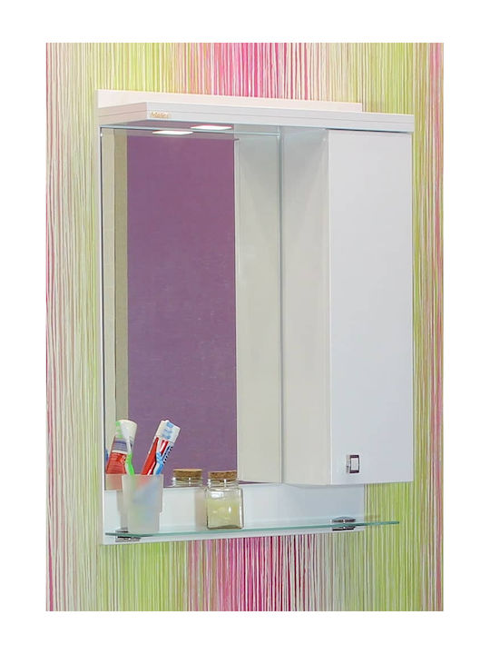 M-Mebel Badezimmerspiegel LED aus Kunststoff mit Schrank mit Länge 55cm