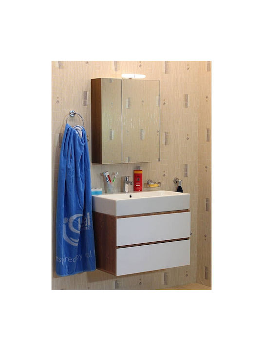 M-Mebel Καθρέπτης Μπάνιου με Ράφι & Ντουλάπι με Μήκος 60cm
