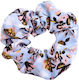Stoff Haar Straps mit floralen Designs in hellblau Farbe 10cm