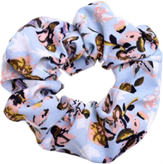Stoff Haar Straps mit floralen Designs in hellblau Farbe 10cm