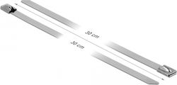 DeLock Μεταλλικά Δεματικά Καλωδίων 300mmx7.9mm σε Ασημί χρώμα (10τμχ) 18772