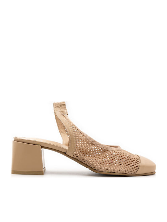 Vavoulas Leather Beige Heels