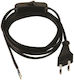 Power Cord with Diameter 2x0.75mm² in Black Color 1.2m 1pcs