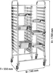 Ggm Gastro | Twdh1611 | Cărucior cu disc dublu - 32x Gn 1/1