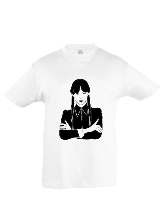 Tricou pentru copii Alb I Love Wednesday Adams