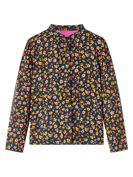 Children's shirt with collar Floral blue 92