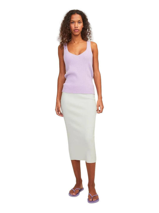 Γυναικειa Maxi Πλεκτh Φουστα Jjxx Dahlia Skirt Knit - Λευκο