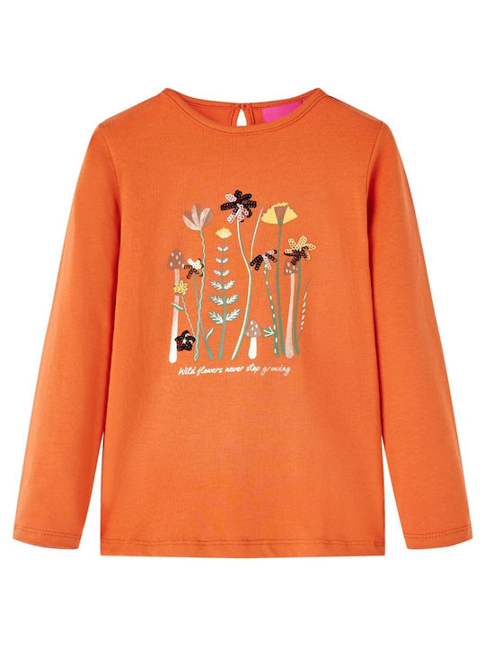 vidaXL Kids Blouse Long Sleeve Orange