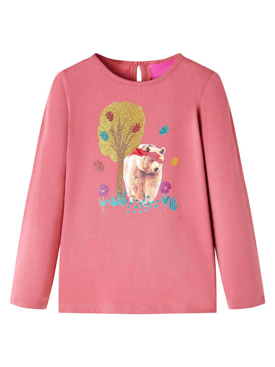 vidaXL Kids Blouse Long Sleeve Aged Pink