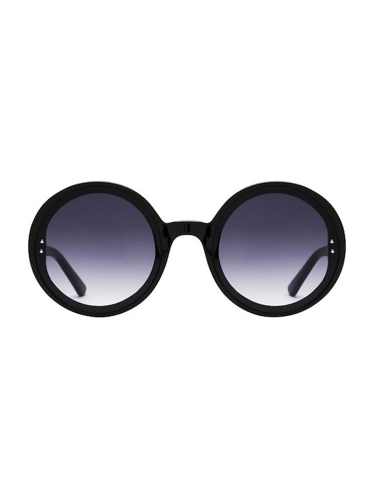 Women's Sunglasses with Black Plastic Frame and Black Gradient Lens 03-2331-2