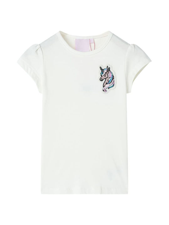 vidaXL Kids Blouse Short Sleeve Ecru