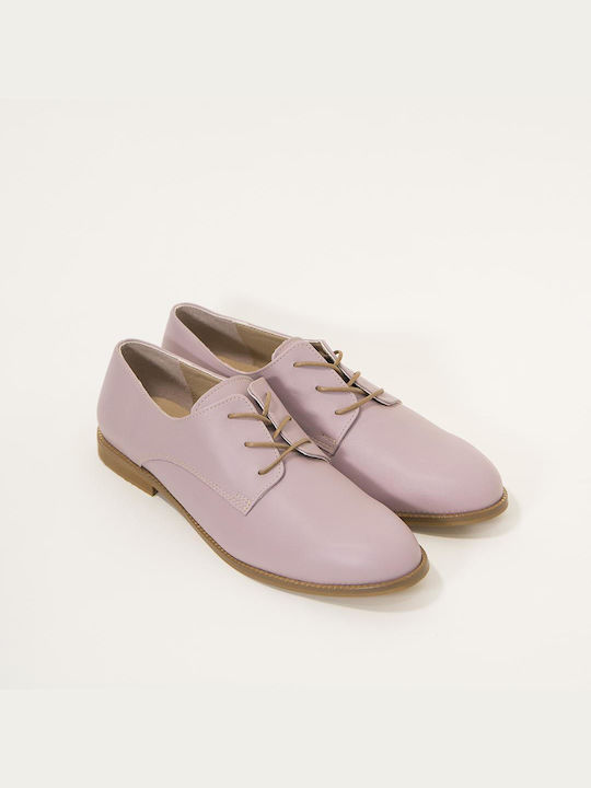 Evangelia Drosi Leder Damen Oxfords in Lila Farbe