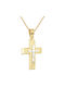 Herren Gold Kreuz 14K mit Kette