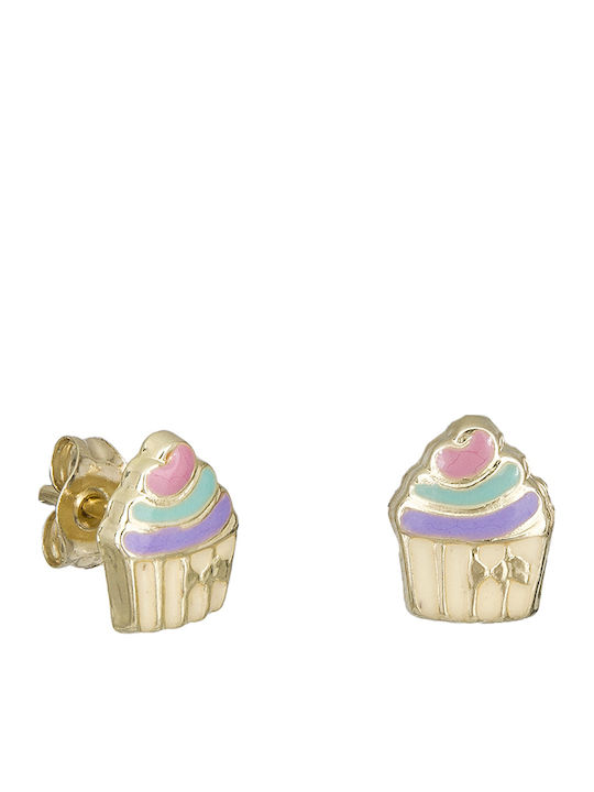 Handmade K9 Cupcake Earrings 029093 029093 Gold 9 Carats