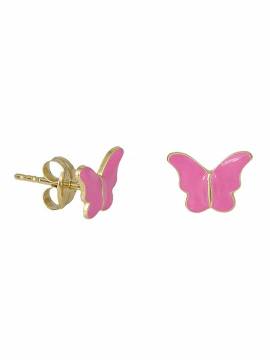 Children's Earrings K14 Butterflies with Enamel 032399 032399 Gold 14 Carat