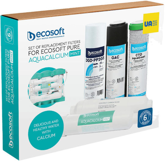 Ecosoft Ανταλλακτικό Φίλτρο Νερού Αντίστροφης Όσμωσης από Ενεργό Άνθρακα 5 μm 5τμχ