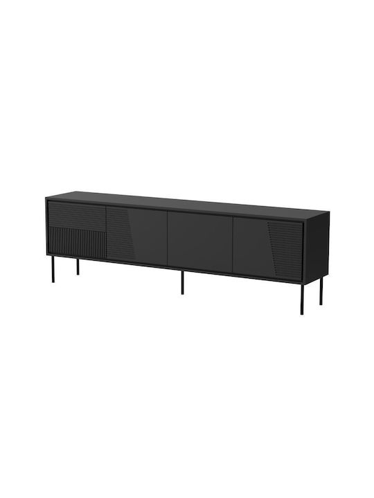 TV Stand Wooden Black L200xW38xH62cm