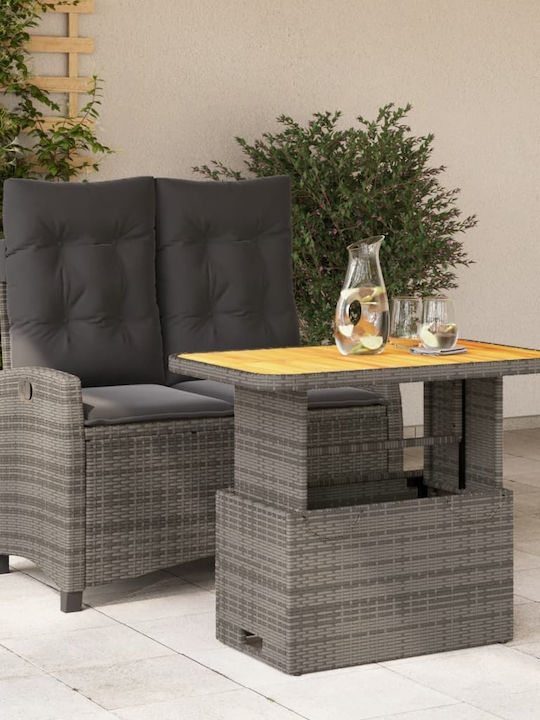 Garden & Outdoor Furniture Sets Dining Room Set 2 Pieces Gray with Pillows