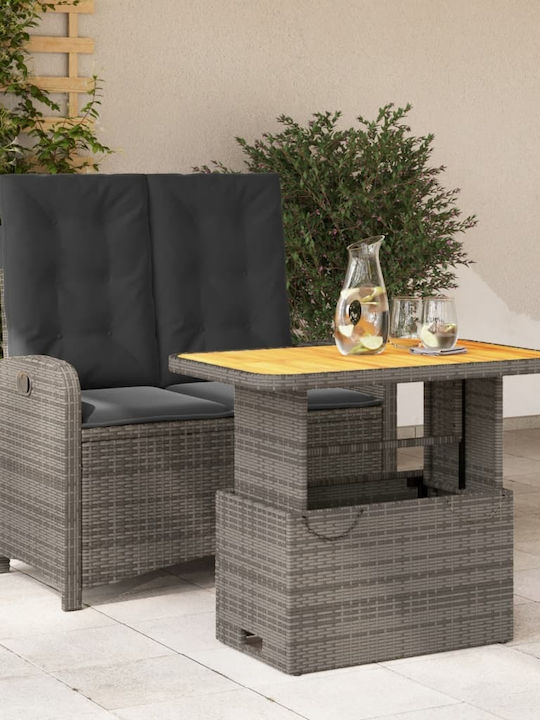 Garden & Outdoor Furniture Set 2 Pieces Gray with Pillows