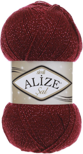 Alize Sal Simli Μεταλλικό Ακρυλικό Κόκκινο 460m 100gr