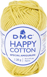 DMC Cotton Knitting Yarn Happy Yellow 43m 20gr