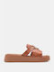 Flatform sandals with decorative stripe 4115818-camel