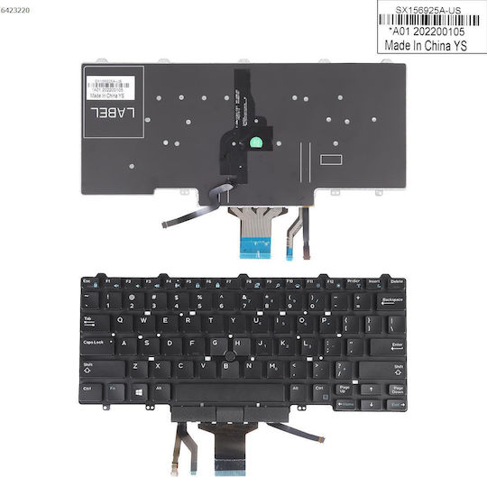 Πληκτρολόγιο Keyboard Dell Latitude E7450 E7470 7480 7490