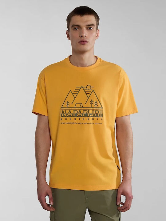 Napapijri T-shirt Bărbătesc cu Mânecă Scurtă Yellow