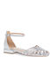 Leder Sandalen Silber