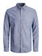 Jack & Jones M Риза от ленена смес Ls Sn - 12248579-faded Denim Blue