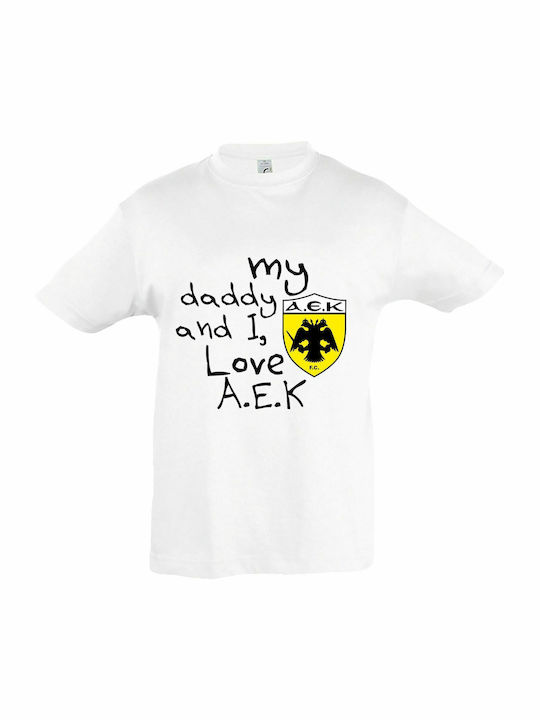 Детска тениска Бял My Daddy And I, Love Aek