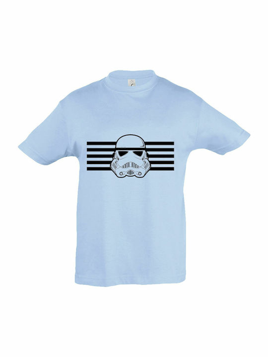 Kids T-shirt Sky Blue Stormtrooper Helmet, Starwars