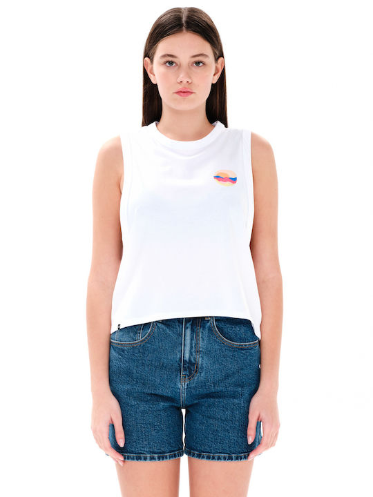 Emerson Women's Crop Top Cotton Sleeveless White