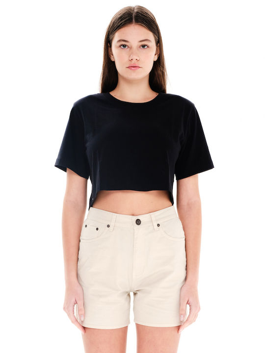 Emerson Damen Crop T-Shirt Schwarz