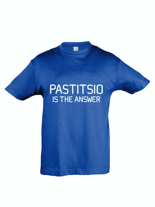 Παιδικό T-shirt Κοντομάνικο Royal Blue Pastitsio Is The Answer, Το Παστίτσιο Είναι Η Λύση Των Προβλημάτων