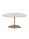 Oval Central Coffee Table Soho Glass Clear Gold M85xL67xH40cm