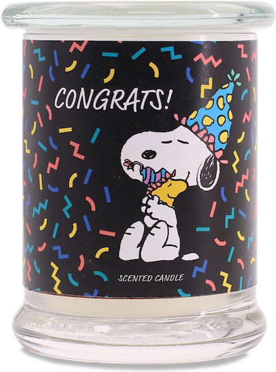 Peanuts Snoopy and Woodstock Ароматична Свещ Congrats в Буркан Бяла 250гр