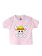 Kinder-T-Shirt Baby Pink One Piece Flag Anime